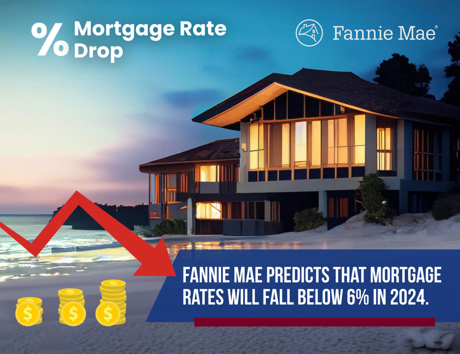 Fannie Mae Predicts Mortgage Rates Below 6 in 2024